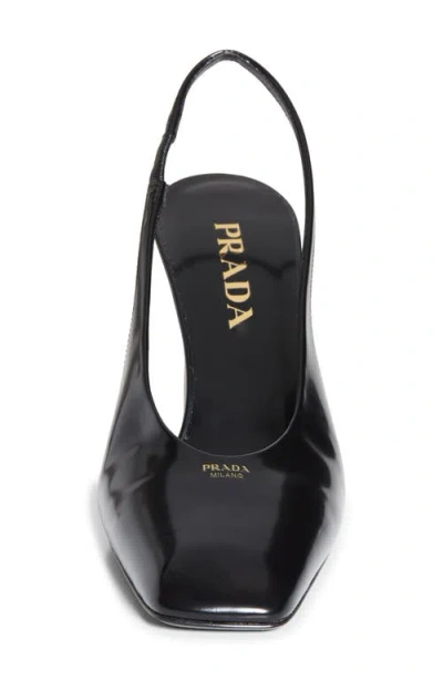 Prada Leather Slingback Pumps In Black