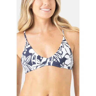 Roxy Oceanside Athletics Triangle Bikini Top In Black