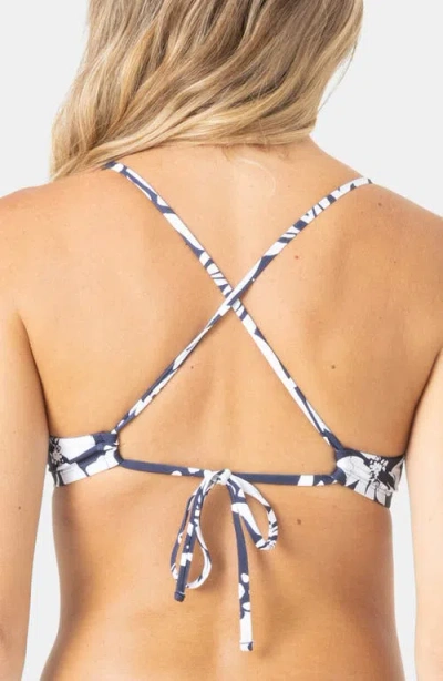 Roxy Oceanside Athletics Triangle Bikini Top In Black