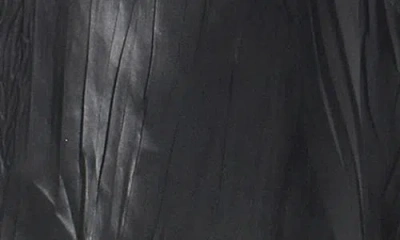 Komarov Side Ruffle Charmeuse & Chiffon Gown In Black