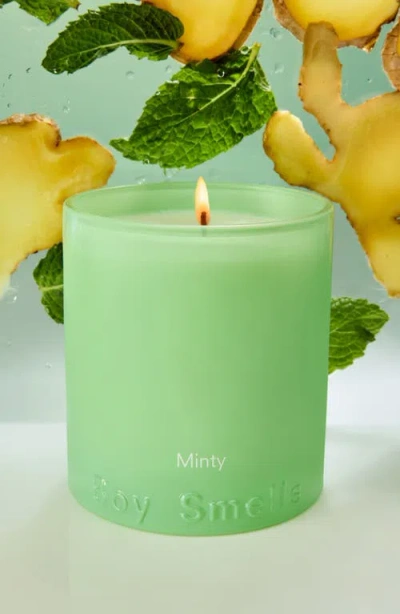 Boy Smells Minty Boxed Glass Candle In Green
