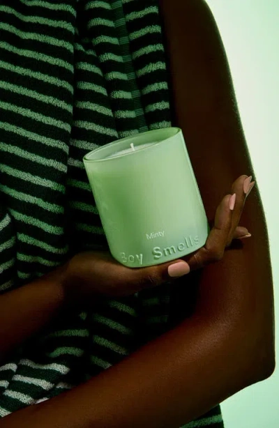 Boy Smells Minty Boxed Glass Candle In Green