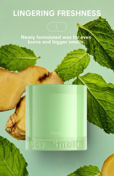 Boy Smells Minty Boxed Glass Candle In Green