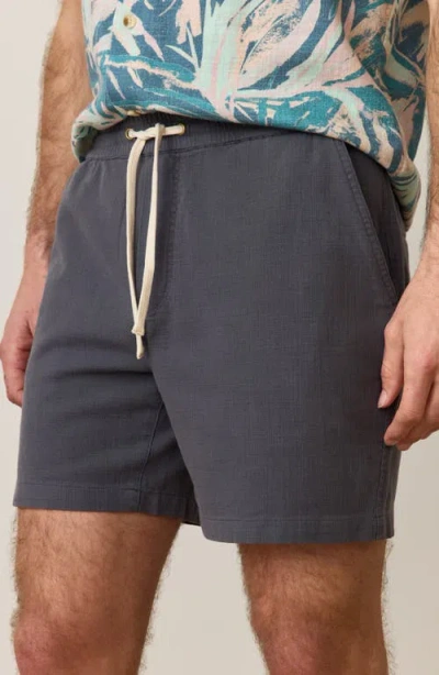 Marine Layer Saturday 6-inch Drawstring Beach Shorts In Gray