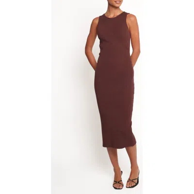 Petal And Pup Petal & Pup Hollis Sleeveless Rib Midi Dress In Burgundy