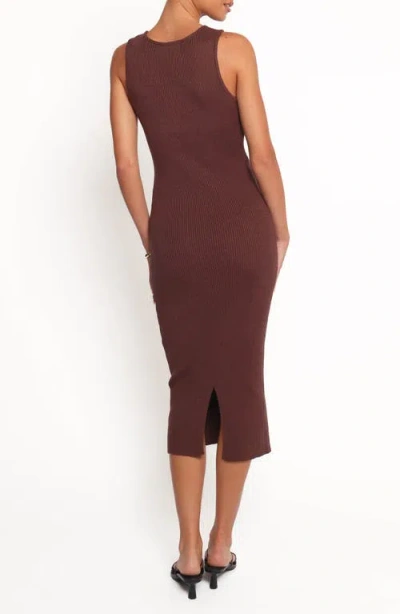 Petal And Pup Petal & Pup Hollis Sleeveless Rib Midi Dress In Burgundy