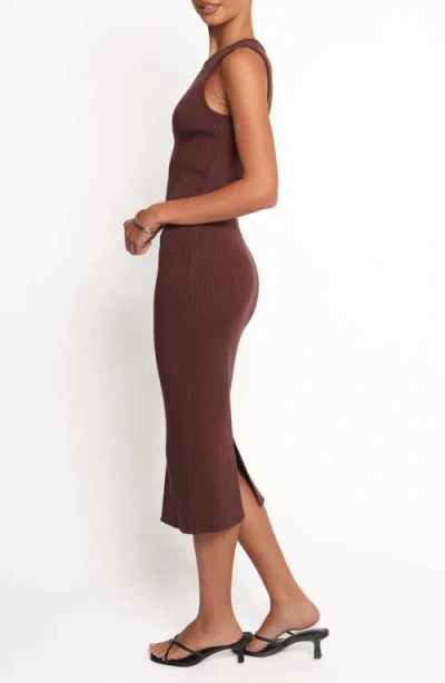 Petal And Pup Petal & Pup Hollis Sleeveless Rib Midi Dress In Burgundy