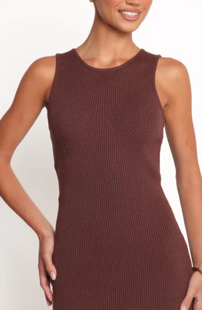 Petal And Pup Petal & Pup Hollis Sleeveless Rib Midi Dress In Burgundy