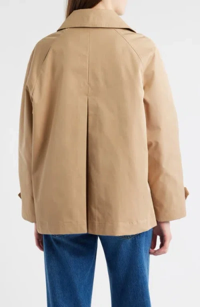 Bcbg Double Breasted Short Trench Coat In Brown