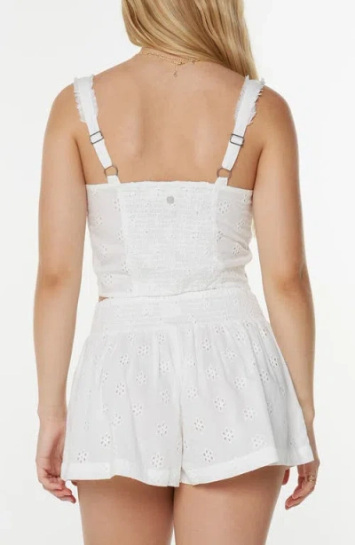 Roxy Juniors' Hazel Cotton Eyelet Corset Top In White