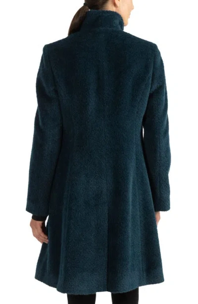Sofia Cashmere Alpaca Snap Button Coat In Green