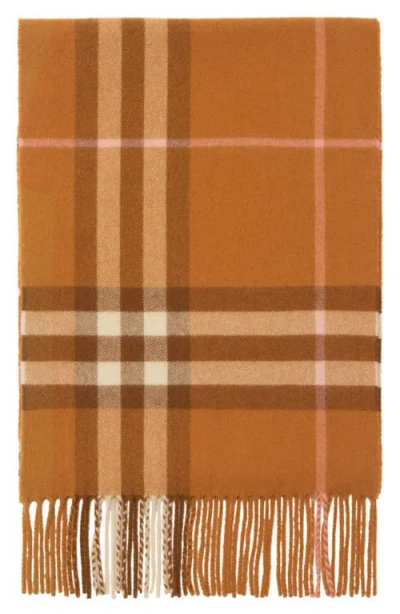 Burberry Womens Squash Check-print Cashmere Scarf In Brown