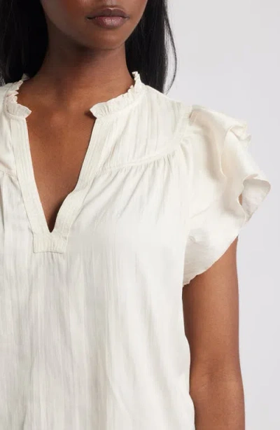 Rails Calista Floral Flutter Sleeve Top In White