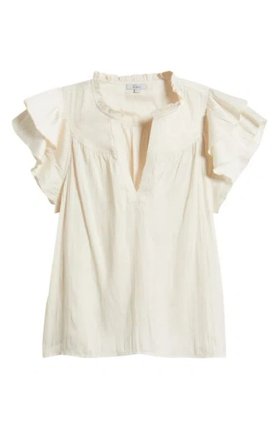 Rails Calista Floral Flutter Sleeve Top In White
