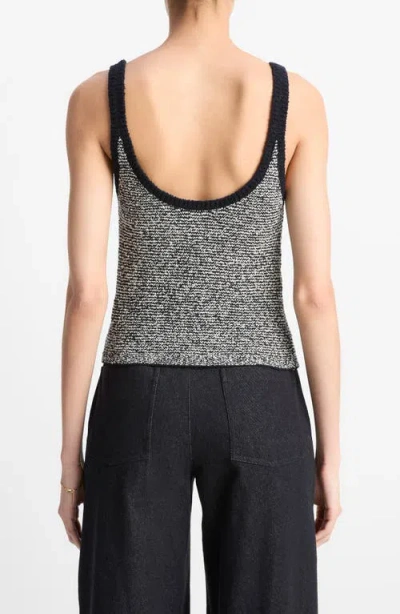 Vince Textured Microstripe Sweater In Black