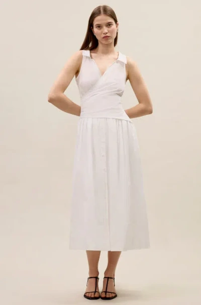 Rebecca Taylor Isla Poplin Dress In White