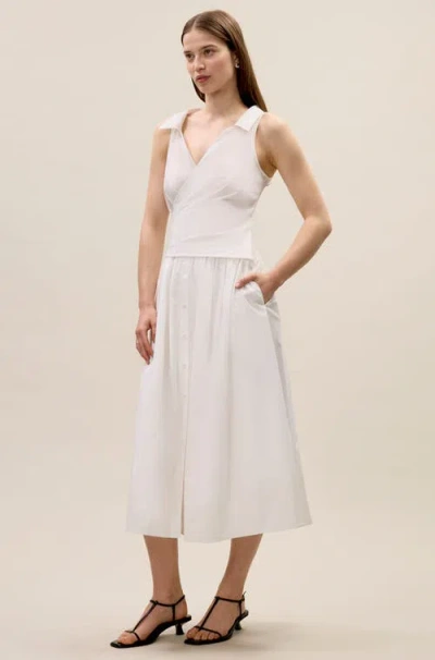 Rebecca Taylor Isla Poplin Dress In White