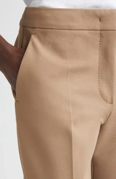 Max Mara Pegno Slim Fit Jersey Ankle Pants In Brown