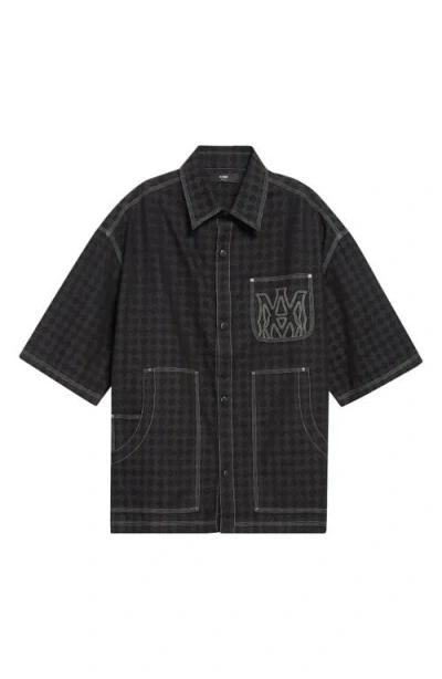 Amiri Men's Ma Quad Work Shirt In Gray