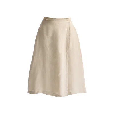 Reistor Overlap Midi Skirt In Neutral Beige In Neutral
