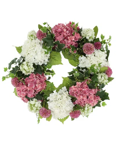 Creative Displays 24in Hydrangea Wreath With Dahlias & Ivy In Multi
