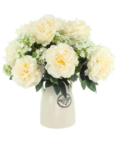 Creative Displays Peonies Arranged In Ceramic Vase In Multi