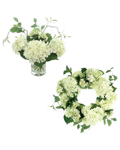 Creative Displays 22in Spring Wreath & Arrangement With Hydrangeas In Multi