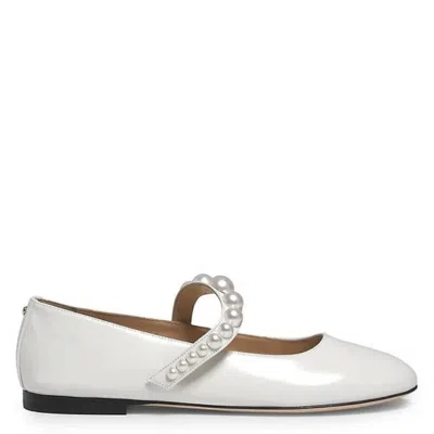 Mach&mach Mach & Mach Sirene Faux-pearl Embellished Ballerina Flats In White
