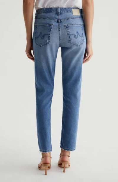 Ag Mari Raw Hem Slim Straight Leg Crop Jeans In Blue