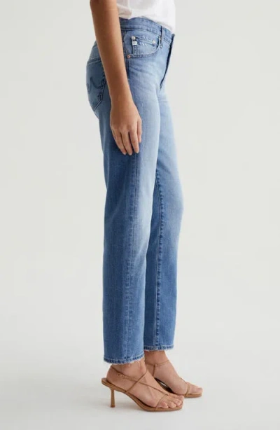Ag Mari Raw Hem Slim Straight Leg Crop Jeans In Blue