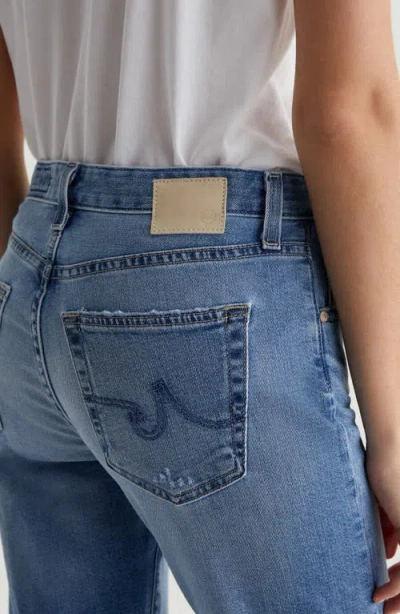 Ag Mari Raw Hem Slim Straight Leg Crop Jeans In Blue