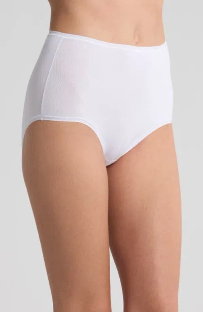 Natori Bliss Bare Cotton High Waist Briefs In White