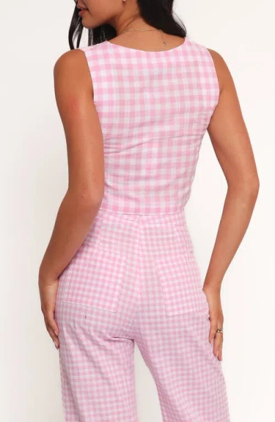 Petal And Pup Petal & Pup Devlin Check Crop Tank In Animal Print