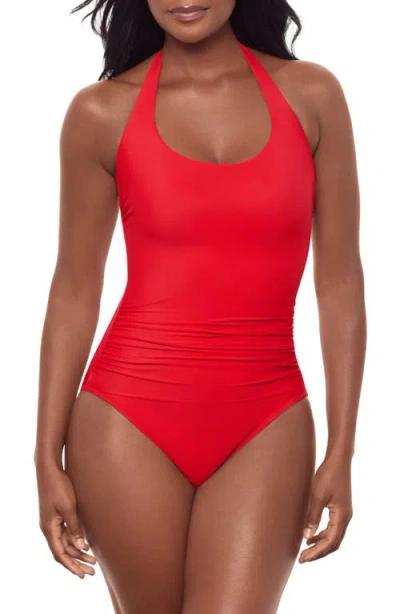 Miraclesuit ® Rock Solid Utopia One-piece Halter Swimsuit In Red