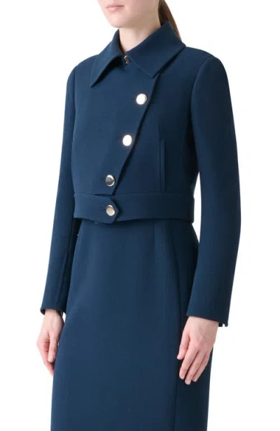 Akris Dana Asymmetric-button Wool Crepe Jacket