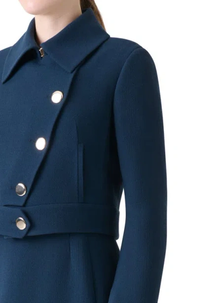 Akris Dana Asymmetric-button Wool Crepe Jacket