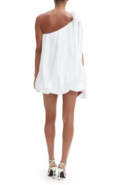 Bardot Razia One-shoulder Bubble-hem Mini Dress In White