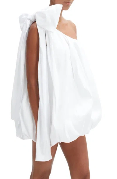 Bardot Razia One-shoulder Bubble-hem Mini Dress In White