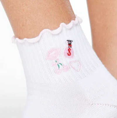 Souls. Girly Things Ankle Grip Socks In White