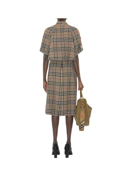 Burberry Check Silk Blend Trench Dress In Multi