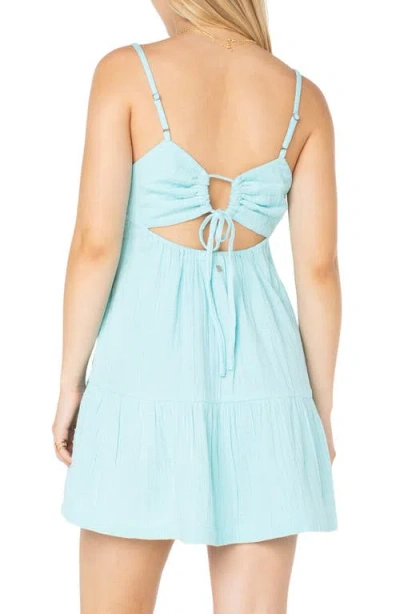 Roxy Warm Rays Cotton Minidress In Blue