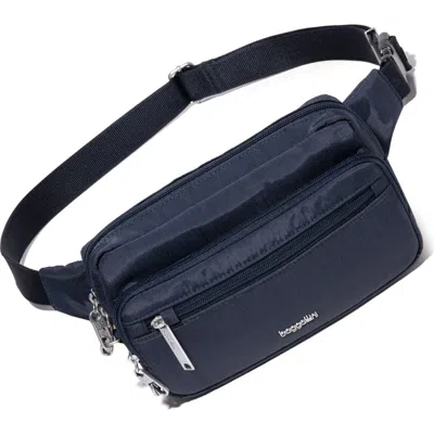 Baggallini Securtex Anti-theft Belt Bag Sling In French Navy