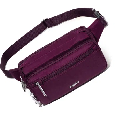 Baggallini Securtex Anti-theft Belt Bag Sling In Mulberry