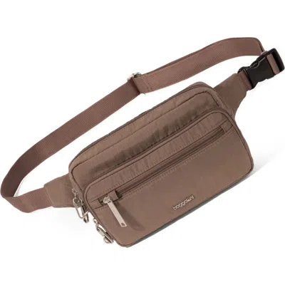 Baggallini Securtex Anti-theft Sling Belt Bag In Brown