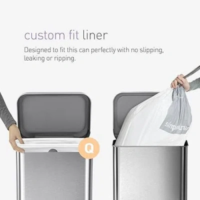 Simplehuman Code Q Custom Fit Liners With Quick Dispense Packs In White