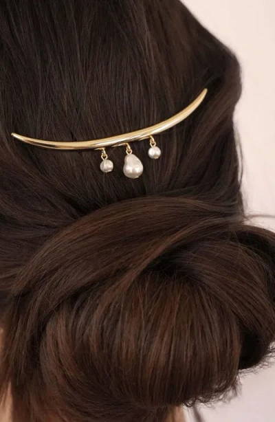 Ettika Mermaid Cultivated Pearl Barrette In Gold