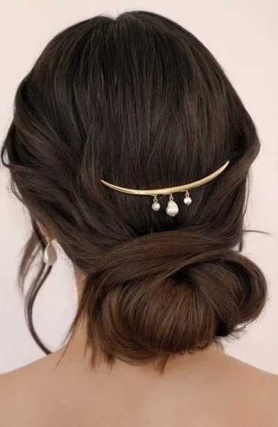 Ettika Mermaid Cultivated Pearl Barrette In Gold