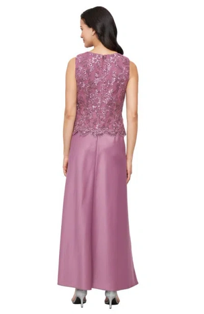 Alex Evenings Embroidered Mock Two-piece Gown With Jacket In Pink