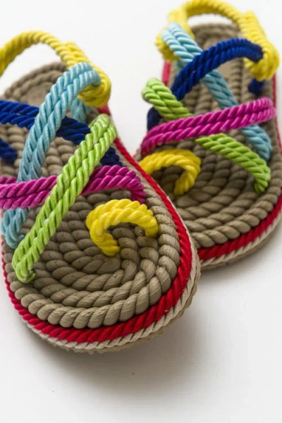 Prologue Shoes Poma Flat Sandal In Multi