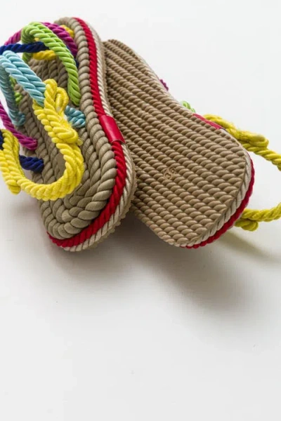 Prologue Shoes Poma Flat Sandal In Multi